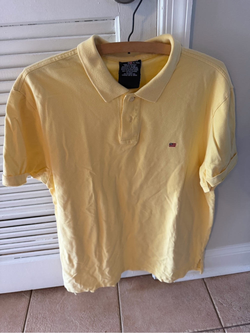 Vintage Ralph Lauren  Polo Jeans Co Yellow Polo Shirt Mens XL